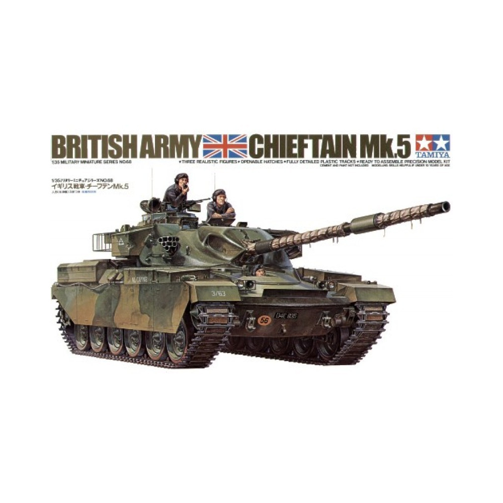 Modell av plast brittisk Chieftain Mk 5 stridsvagn
