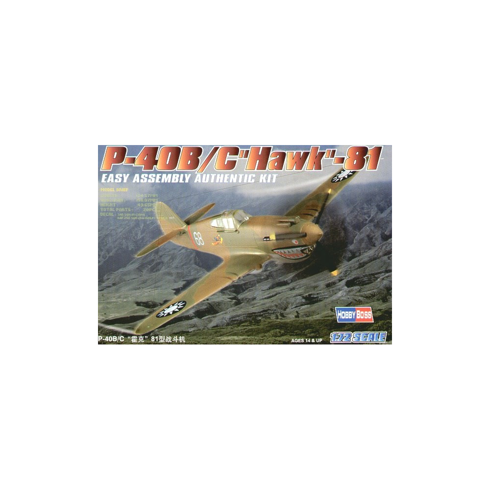 Modell av plast P-40BC Hawk-81