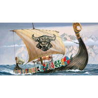 Modell av ett plast vikingaskepp