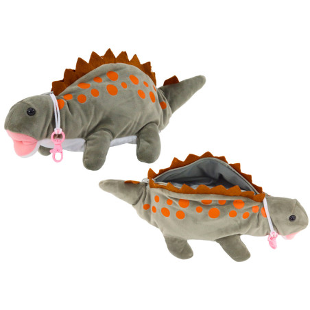 Mjuk Dinosaurie Pennfodral Förvaringsfack Hängande Grå