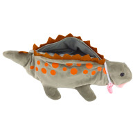 Pluszowy Dinozaur Piórnik Schowek Zawieszka Szary