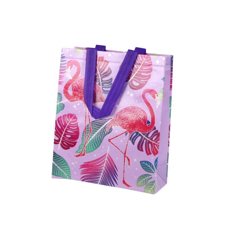 Presentpåse Flamingo Lila 30,5cm x 24,5cm x 10cm