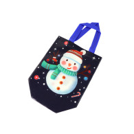 Torba Prezentowa w Ciemnym Kolorze Motyw Bałwana 23cm x 21,5cm x 11cm