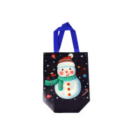 Torba Prezentowa w Ciemnym Kolorze Motyw Bałwana 23cm x 21,5cm x 11cm