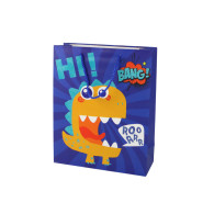 Papperspåse Present Blå Dinosaurie 32cm x 26cm x 10cm