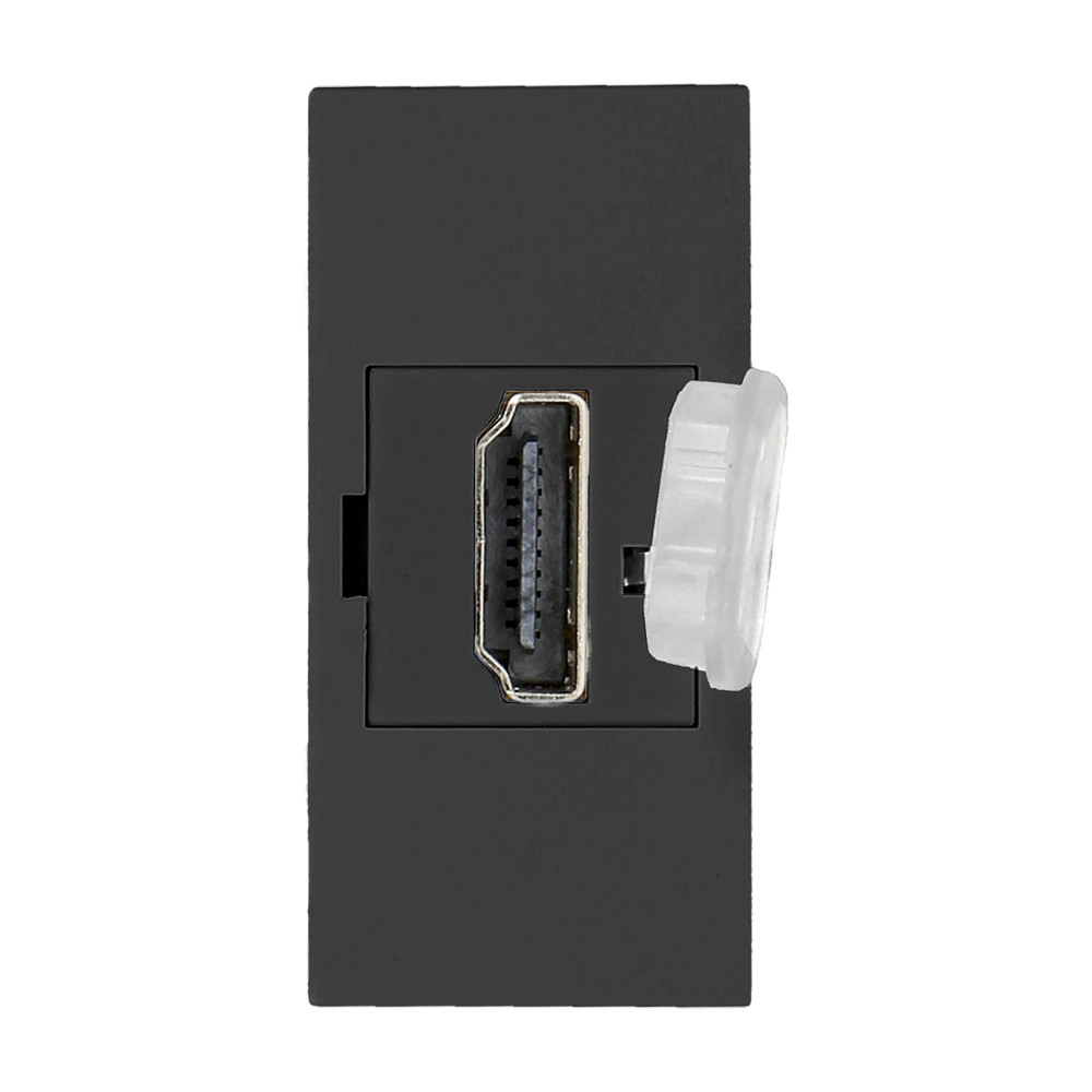 NÅGON HDMI, modulärt uttag 22,5x45mm HDMI med skyddskåpa, svart NÅGON HDMI, modulärt uttag 22,5x45mm HDMI med skyddskåpa, svart