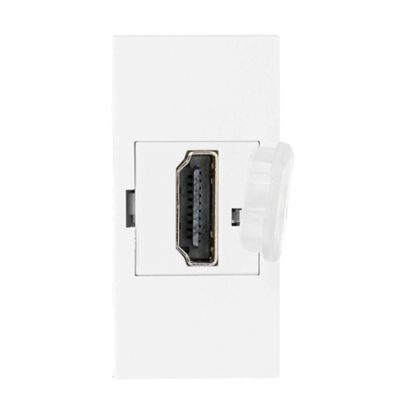 NÅGRA HDMI, modulärt uttag 22,5x45mm HDMI med skyddskåpa, vit