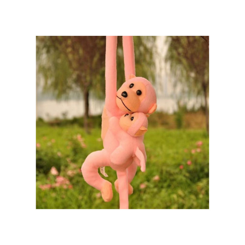 Mascot Plysch Monkey med Baby Pink 70 cm
