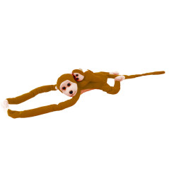Mascot Plyschapa med barn Mörkbrun 70 cm | HandlaSmidigt.se