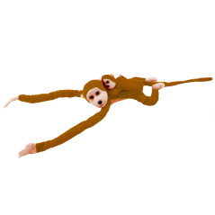 Mascot Plyschapa med barn Mörkbrun 70 cm | HandlaSmidigt.se