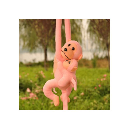 Mascot Plysch Monkey med Baby Pink 90 cm | HandlaSmidigt.se