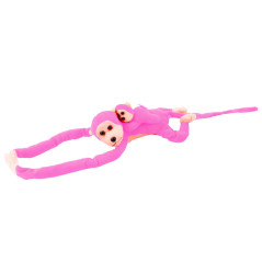 Mascot Plysch Monkey med Baby Pink 90 cm