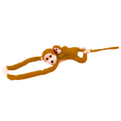 Plyschmaskot apa med baby ljusbrun 90 cm | HandlaSmidigt.se