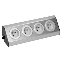 Möbel- und Küchensteckdosen zum Aufkleben 4x2P+Z INOX. | HandlaSmidigt.se