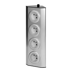 Möbel- und Küchensteckdosen zum Aufkleben 4x2P+Z INOX. | HandlaSmidigt.se