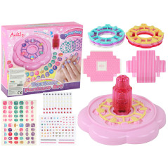 Nagelset Rosa Tips Nageldekaler Diamanter