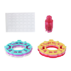 Nagelset Rosa Tips Nageldekaler Diamanter