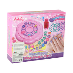 Nagelset Rosa Tips Nageldekaler Diamanter