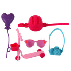 Dockor för barn Anlily Mamma och Dotter Blondt Hår Sparkcykel 8 Delar.