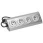 Möbeluttag, köksmonterad med kardborreband 4x2P+Z INOX med 1,5m kabel.