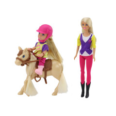 Dockan Anlily med barn och ponny Stallet Hästar