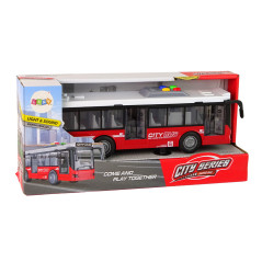 Buss med batteri Ljus Ljud Drift Friktion Röd 116