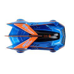 Sportbil som kör på väggar och tak med blå laser