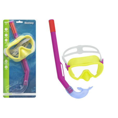 Dykmask med snorkel Gul-Rosa Bestway 24036