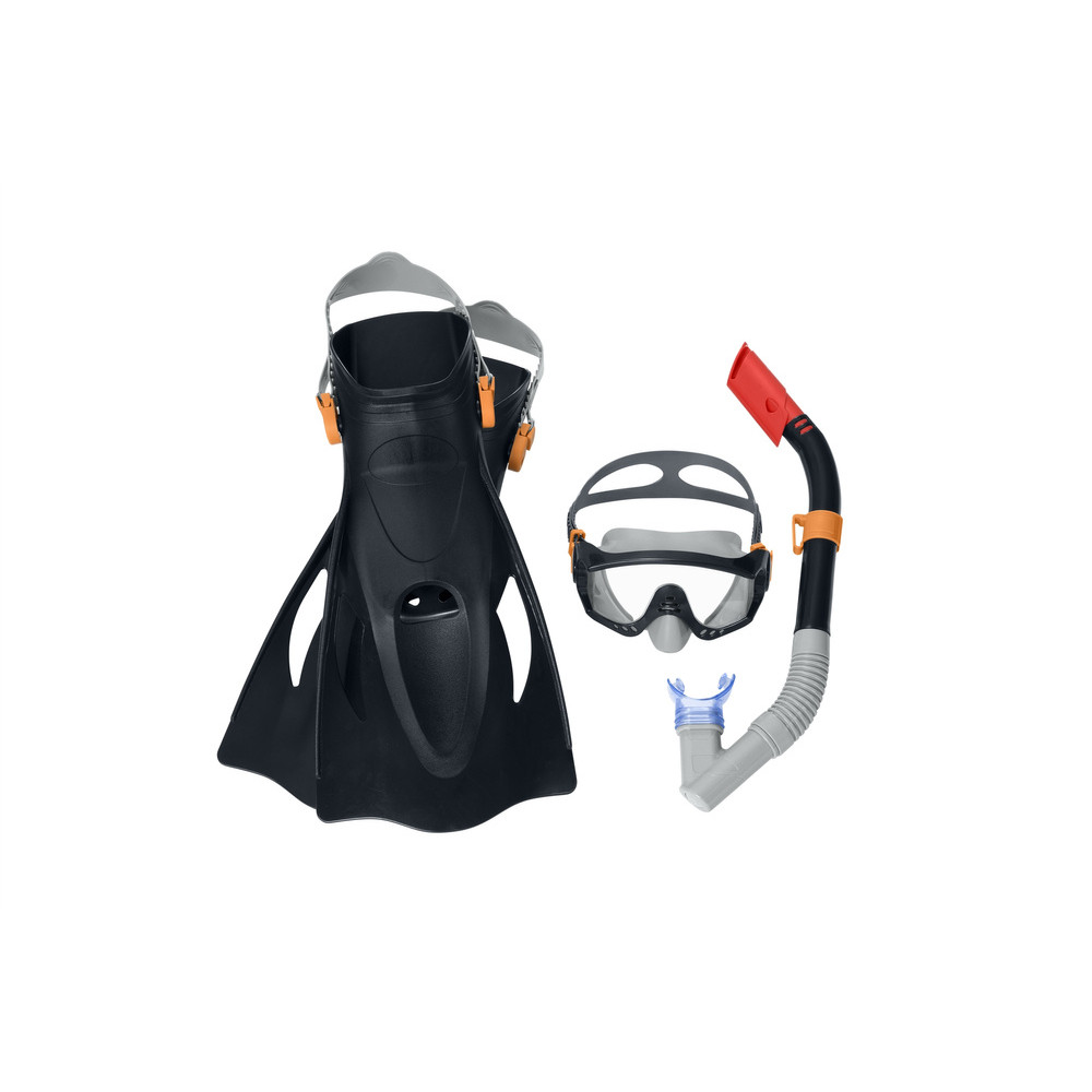 Dykset med mask, snorkel och fenor svart Bestway 25020 Dykset med mask, snorkel och fenor svart Bestway 25020