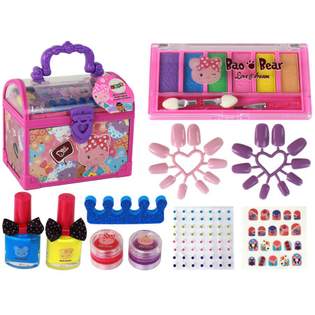 Set av skönhet Beauty Case Pink DIY Makeup Nagelaccessoarer