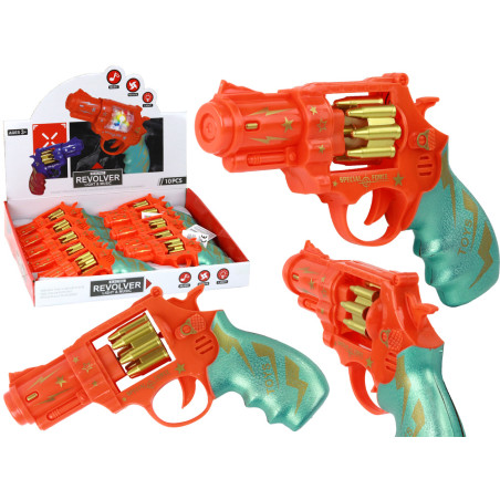 Orange Pistol Revolver Weapon Sounds Lights