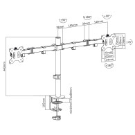Uchwyt biurkowy na 2 monitory LCD Maclean, 17-32', 2x 8kg, MC-884