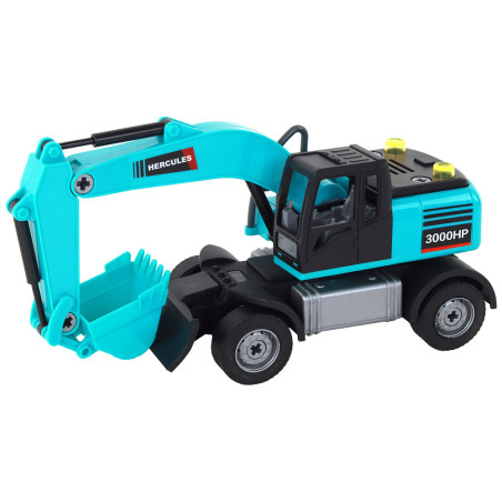 Grävmaskin DIY Blå Byggnadsfordon Borr Greppare