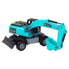 Grävmaskin DIY Blå Byggnadsfordon Borr Greppare