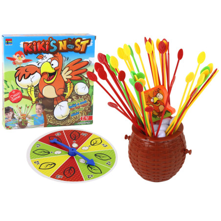 Spelet Bygg ett hönsbo av kycklingbrickor är ett familje- och färdighetsspel.