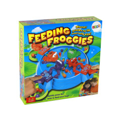 Arkadspelet Hungry Frogs, mata grodan, kulor.