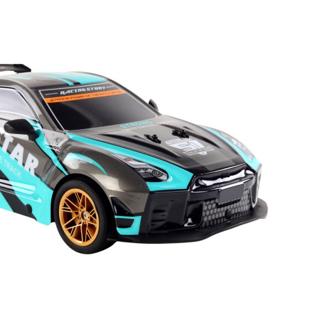 Stor Radiostyrd Sportbil 1:10 Turkos-Svart