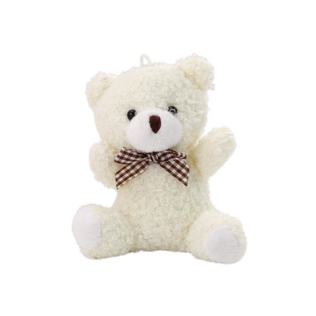 Mjuk Vit Liten Björn Kramdjur Maskot Nyckelring 10cm