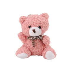 Mjukrosa Liten Nallebjörn Gosedjur Maskot Nyckelring 10cm