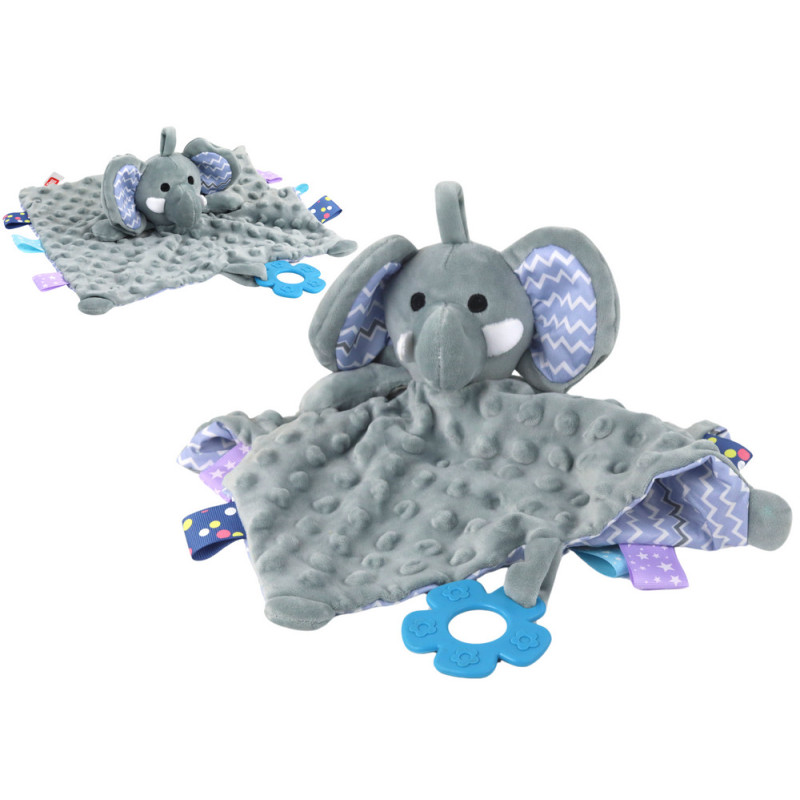 Elefant Plysch Kramdjur Täcke Utskott Bitring Skallra