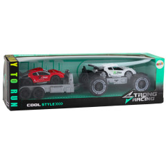 Terrängbil Vit Bogseringsbil Sportbil Set