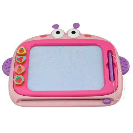 Magnetisk målningstavla med 4 färger, suddbar penna och 4 rosa stämplar.