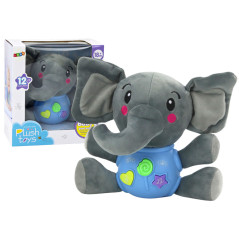 Interaktiv Elefant Plyschleksak Blå Spelande 19 cm | HandlaSmidigt.se