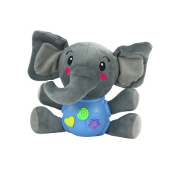 Interaktiv Elefant Plyschleksak Blå Spelande 19 cm