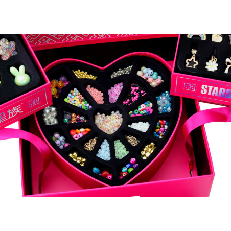 Set för att göra smycken DIY pärlor hängen ask 1267 delar.