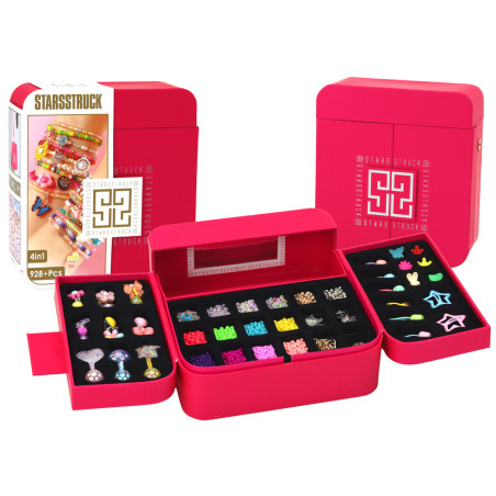 Set av skönheter för att skapa smycken i en ask med hängen och spännen.