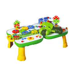 Resväska Bord Set DIY Pussel Byggklossar Dinosaurie Skruvdragare 249 delar.