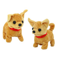 Interaktivt plyschhund som går och skäller, beige.