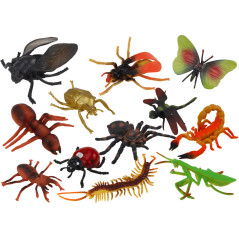 Set med 12 insektsfigurer Nyckelpiga Spindel Fluga | HandlaSmidigt.se