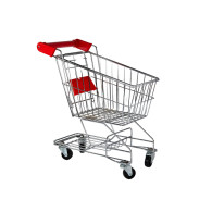 Butikvagn i metall med korg för barn Silver Stor